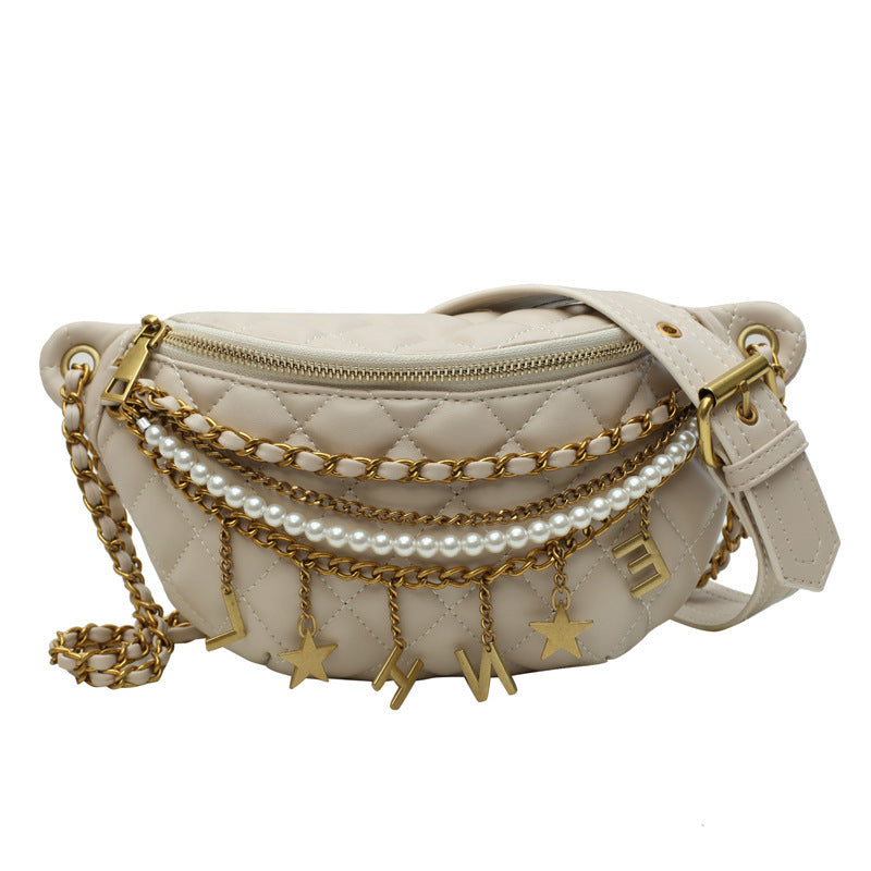 Pearl chain shoulder bag