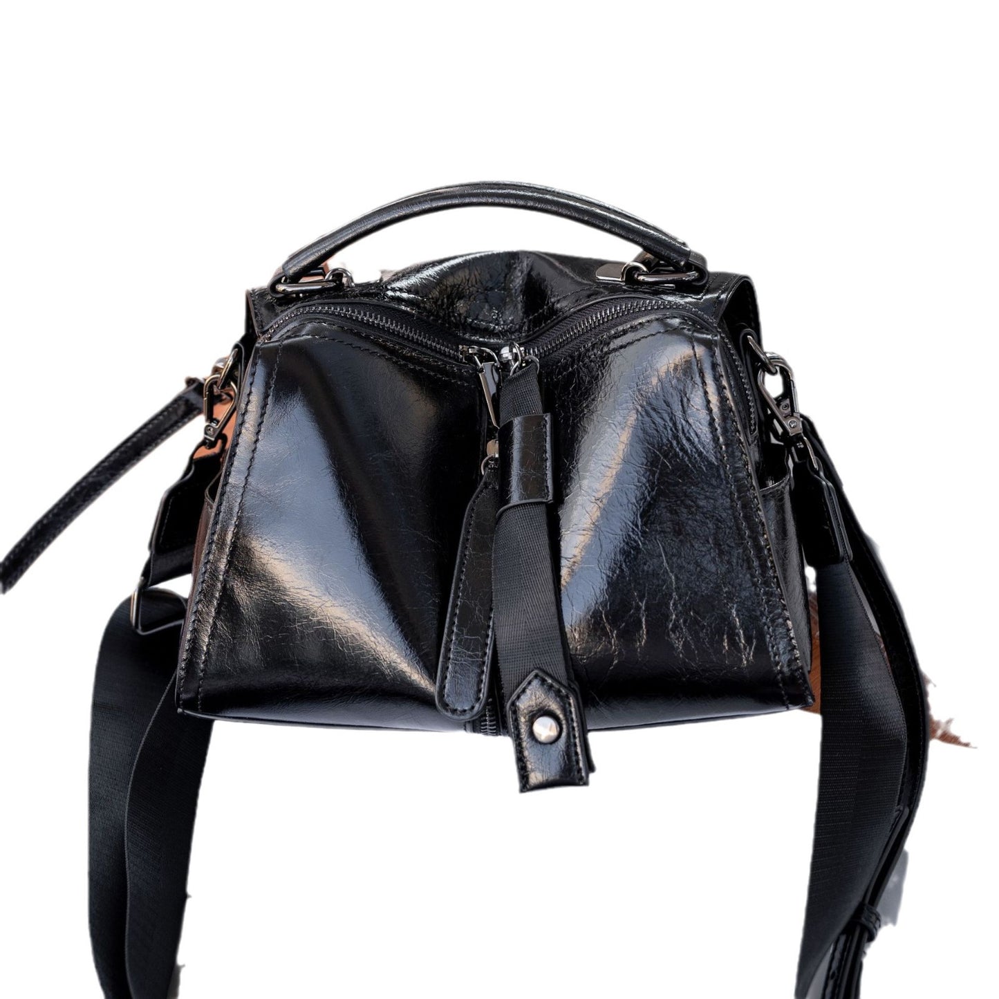 First Layer Oil Wax Cowhide Crossbody Women's Bag Fashionable And Elegant