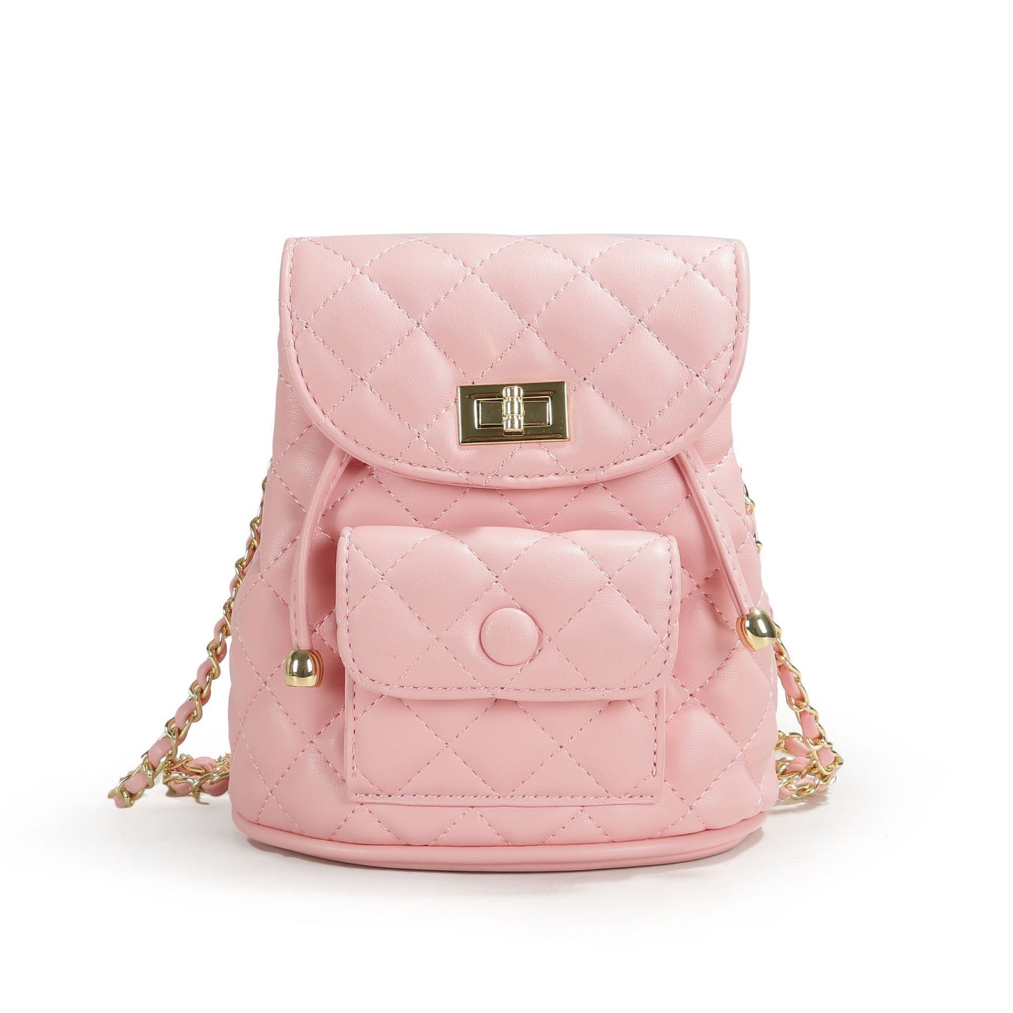Textured Chain Multi-purpose Small Backpack Bag