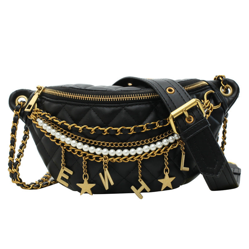Pearl chain shoulder bag