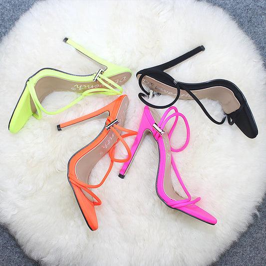 Candy bright high heels plus size women's shoes
